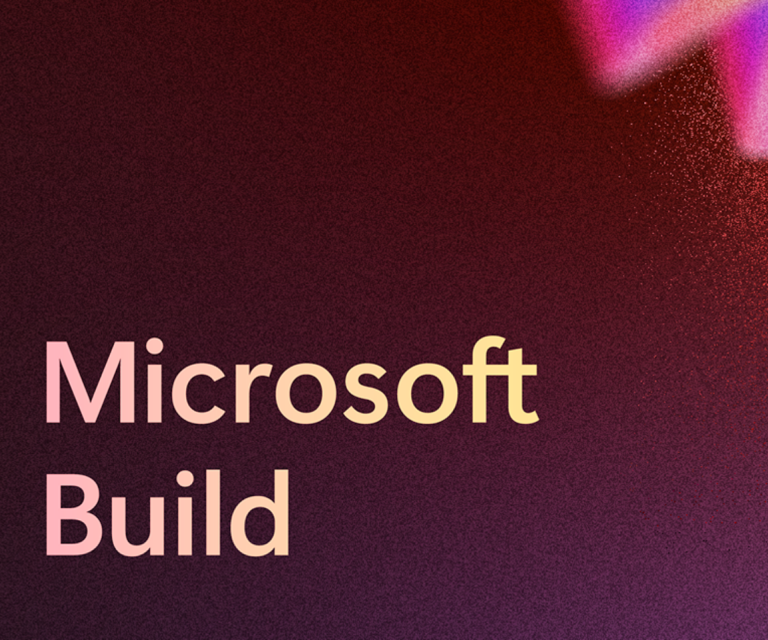 Tumma kuvituskuva, jossa alakulmassa teksti "Microsoft Build".